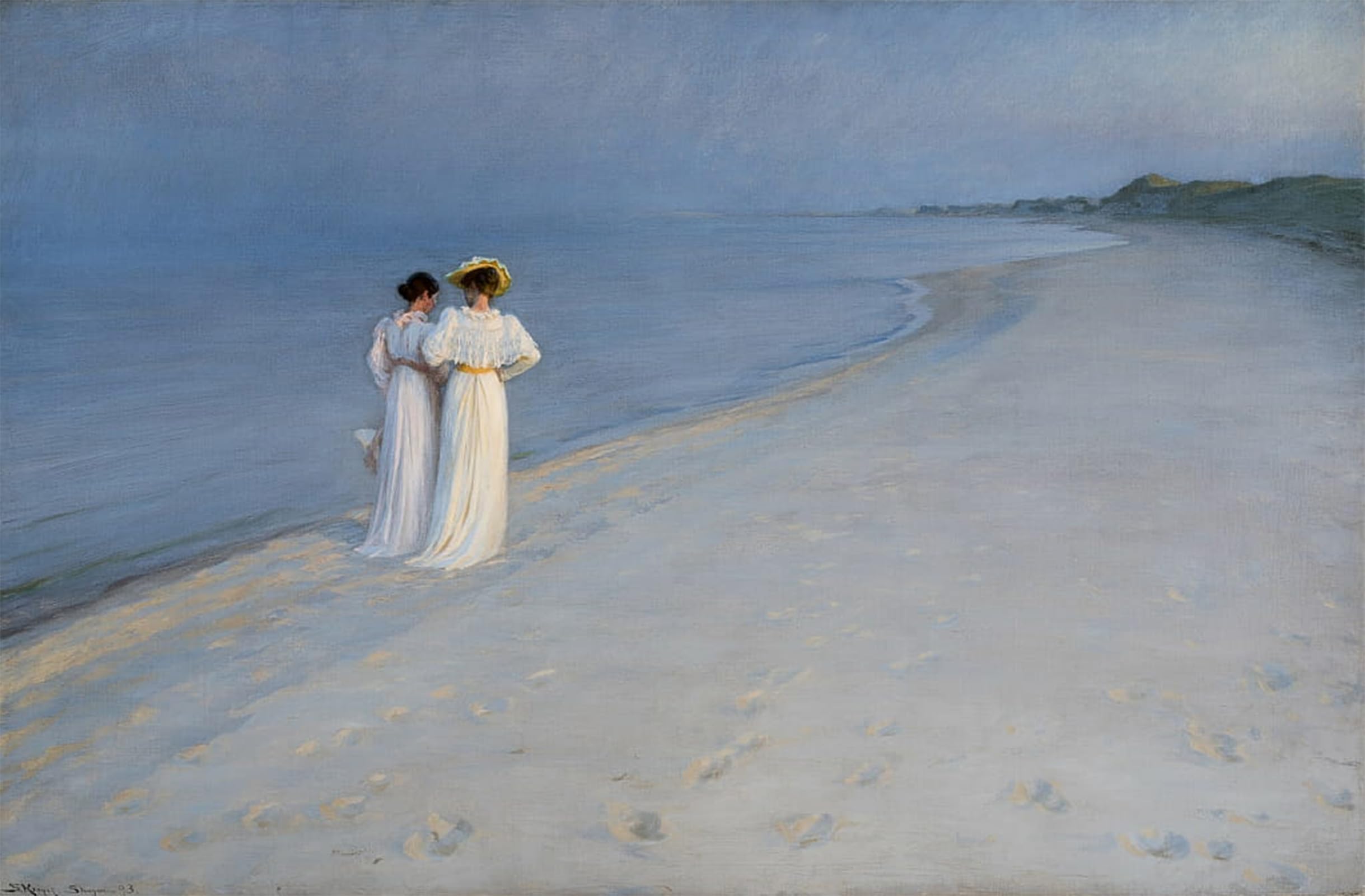 POSTERIIk Vintage Art Print Images Pictures Print Quiet evening on's Southern Beach by Peder Severin Krøyer Modern Colour Posters for Office Home Decor 60x90cm