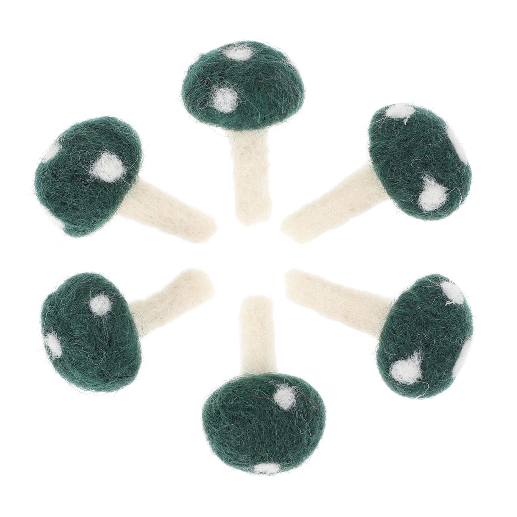 Beatifufu 6Pcs Felt Mushroom Decor for Hairbands and Brooch Making Lovely Felt Accessories for Creative Crafts and Unique