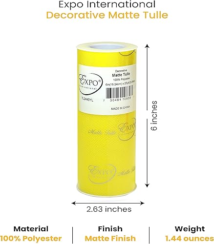 Miniatura 26 de Expo International Tul mate decorativo, tela de tul de poliéster ligero para tutús, disfraces y decoraciones de fiestas, lavable, fácil de usar, 6