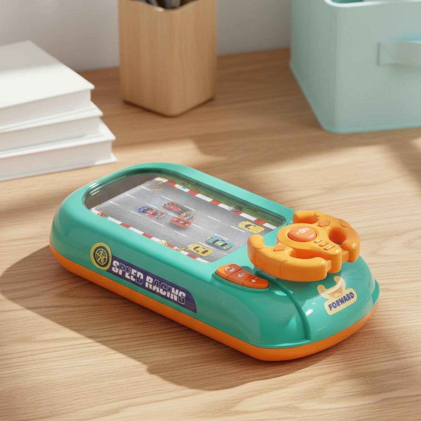 Gioco di Guida per Bambini Simulatore Volante Interattivo Pannello Materiale Dinamico con Avventure Stradali Adatto per Prescolare Tempo Libero Momenti , Verde+Upgraded+Racing