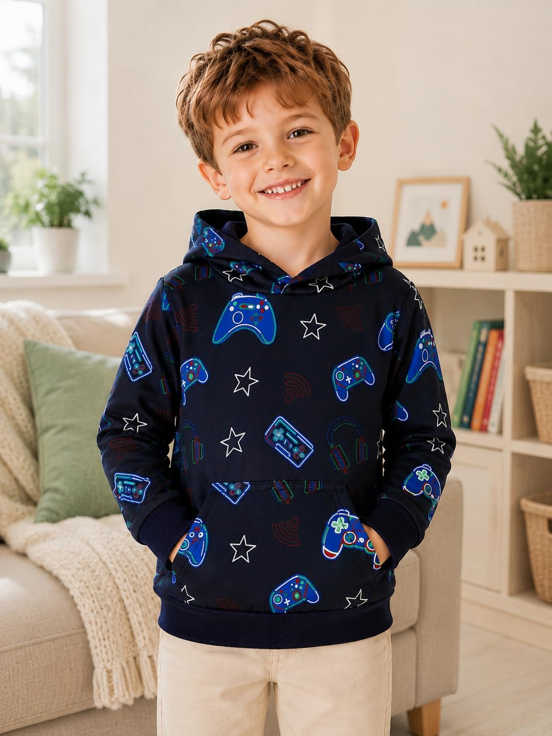 Toddler Boys Hoodies Dinosaur Cartoon Pullover Long Sleeve Truck Sweatshirts For Kids 1-7 Years image 2
