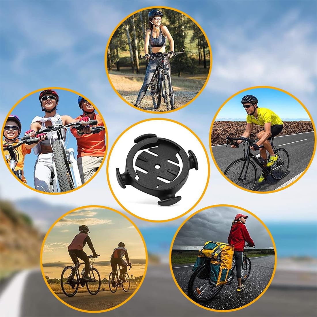Attacco Manubrio Universale, Supporto per computer da bici, per Bicicletta Computer,supporto manubrio e manubrio,Compatibile con Garmin Edge