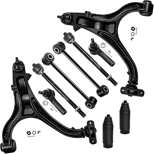 Miniatura 62 de Detroit Axle - Kit de suspensión frontal de 10 piezas para Chevy Trailblazer GMC Envoy XL Buick Rainier 9-7X Ascender, inferior y superior, 4 brazos