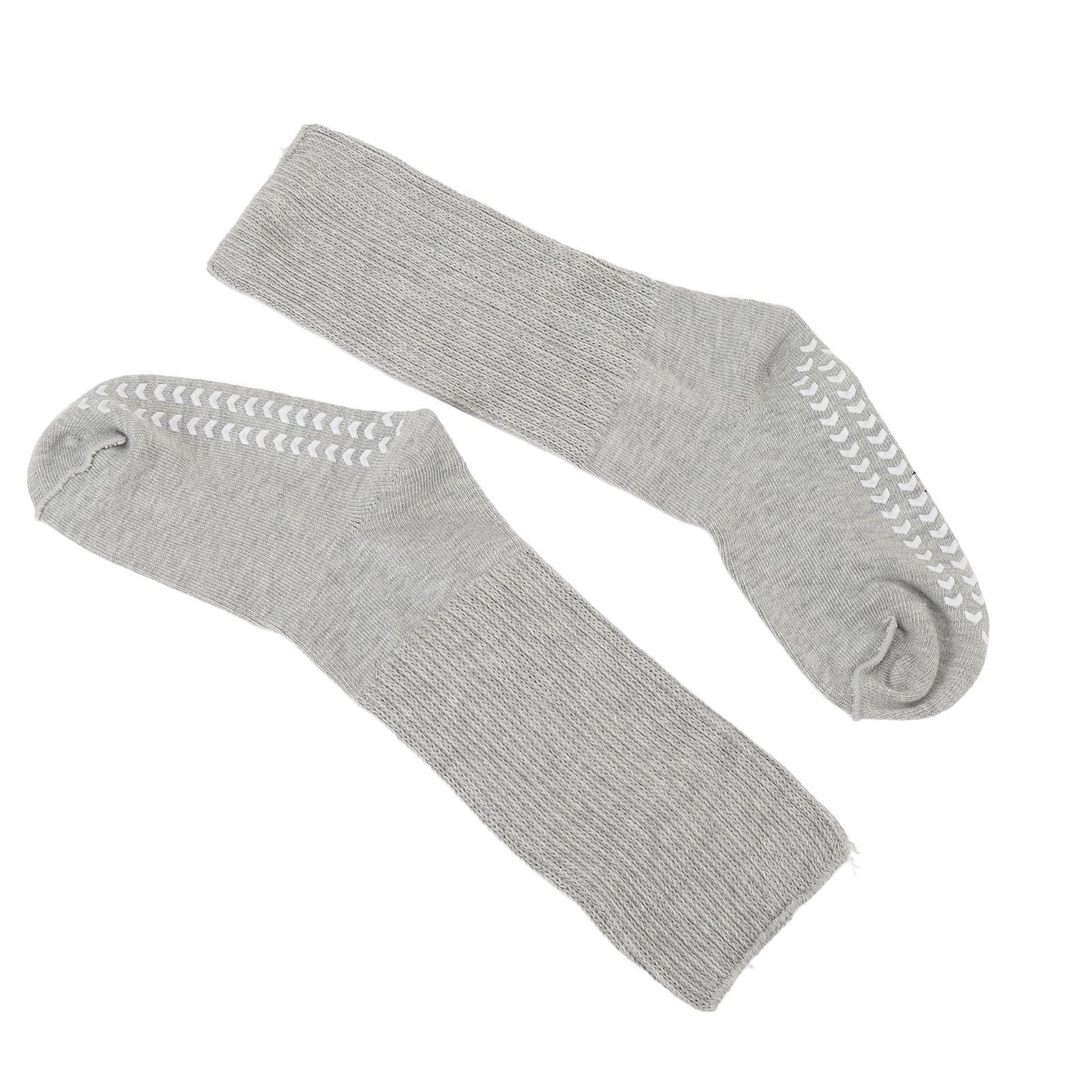 Super Wide Socks Super Wide Socks for Fat Feet with Grips Non Slip Loose Fit Non Binding High Stretch Socks for Men Women Gray (L XL)