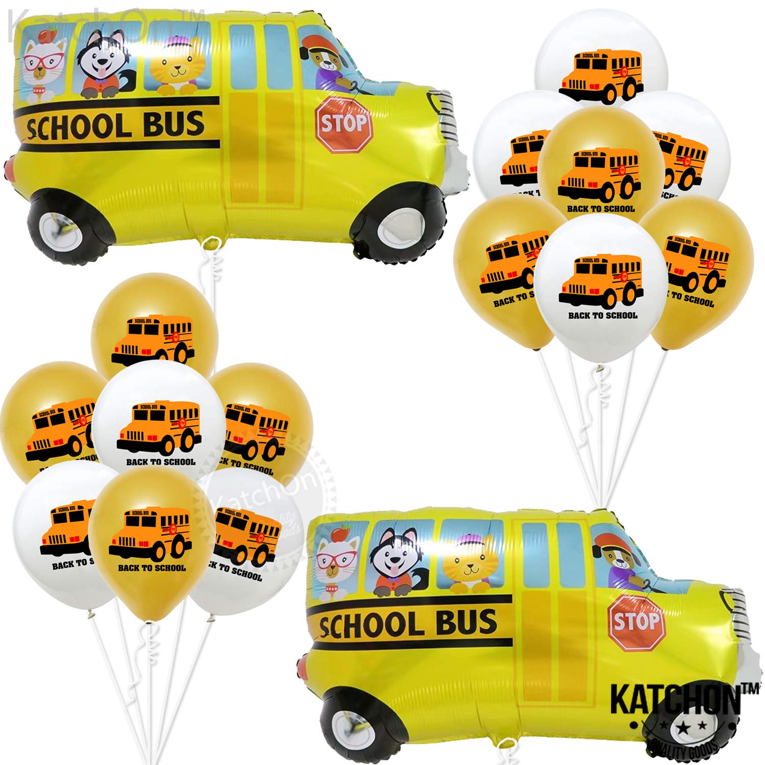 Buy Large, Back To School Balloons Set Pack of 16 School Bus