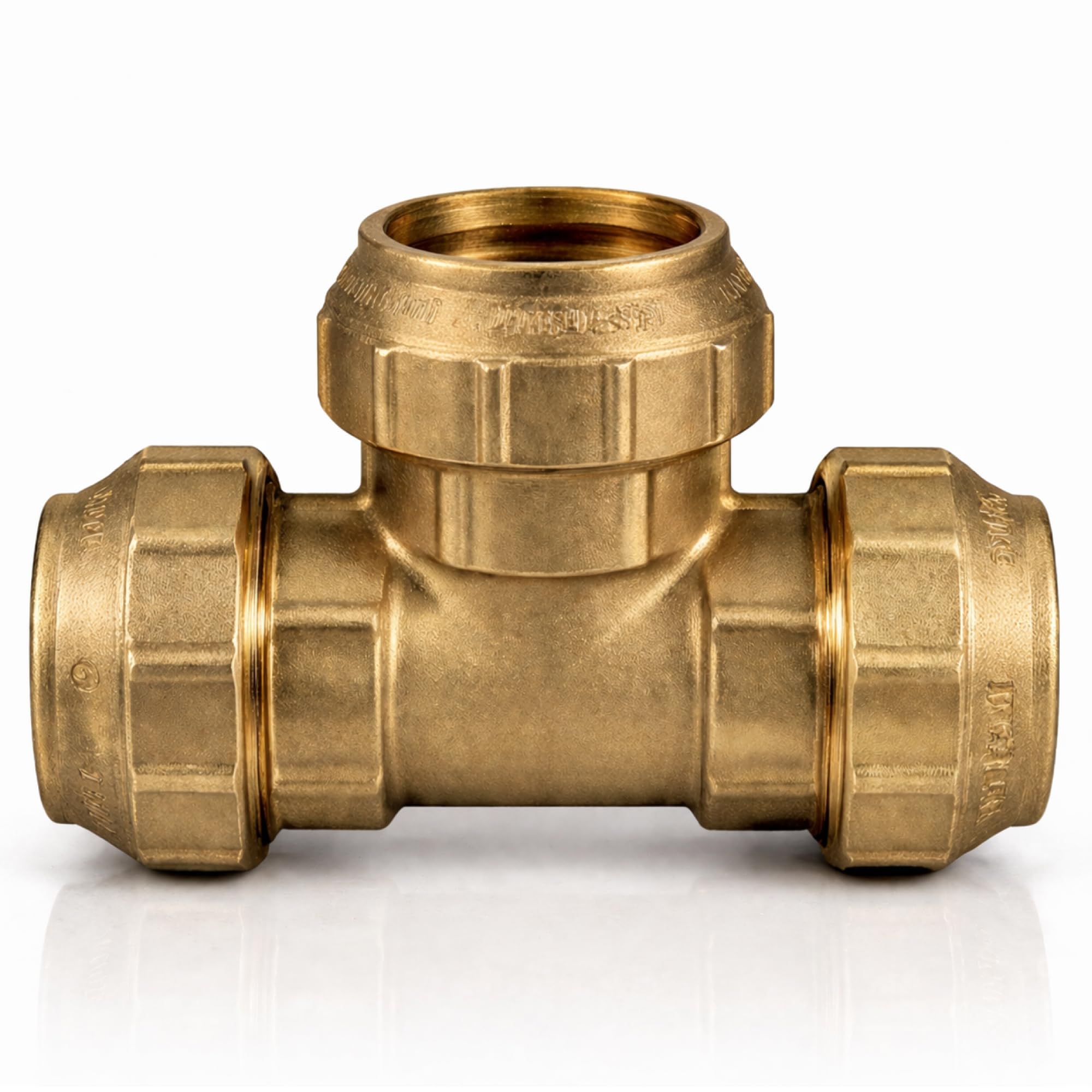 TE Igual Laton 20 mm | Conector Tuberia de Polietileno de 20 mm | Te igual para Tubo Polietileno Para Manguera Jardin, Deposito Agua, Llave De Paso Agua Riego, Potable
