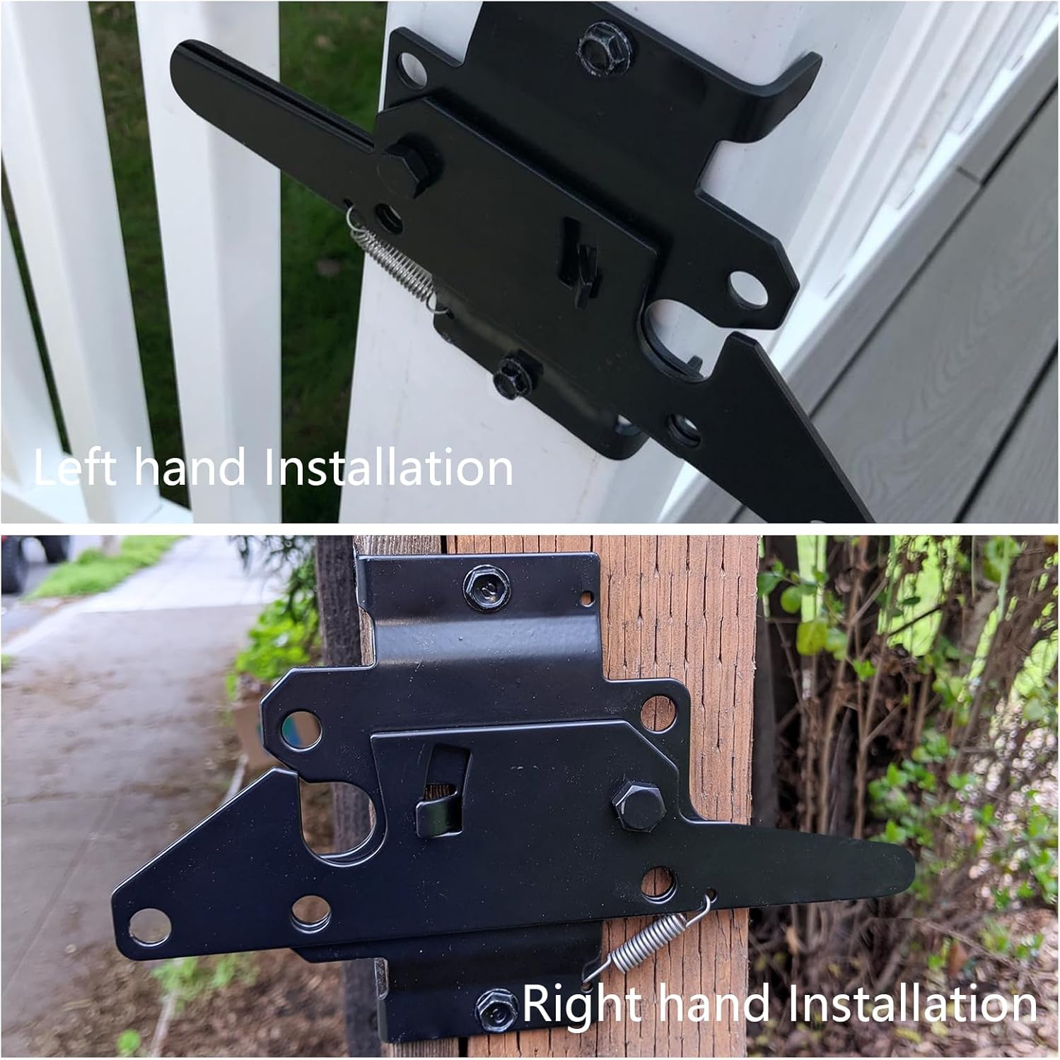 WellMade Heavy Duty Self-Locking Gate Latch for Wooden Fence, Post Mount Automatic Gravity Lever Door Latches for Garden Outdoor/Pool Gate, Metal Gates Vinyl Fence Gate Lock, Black Finish with Screws
