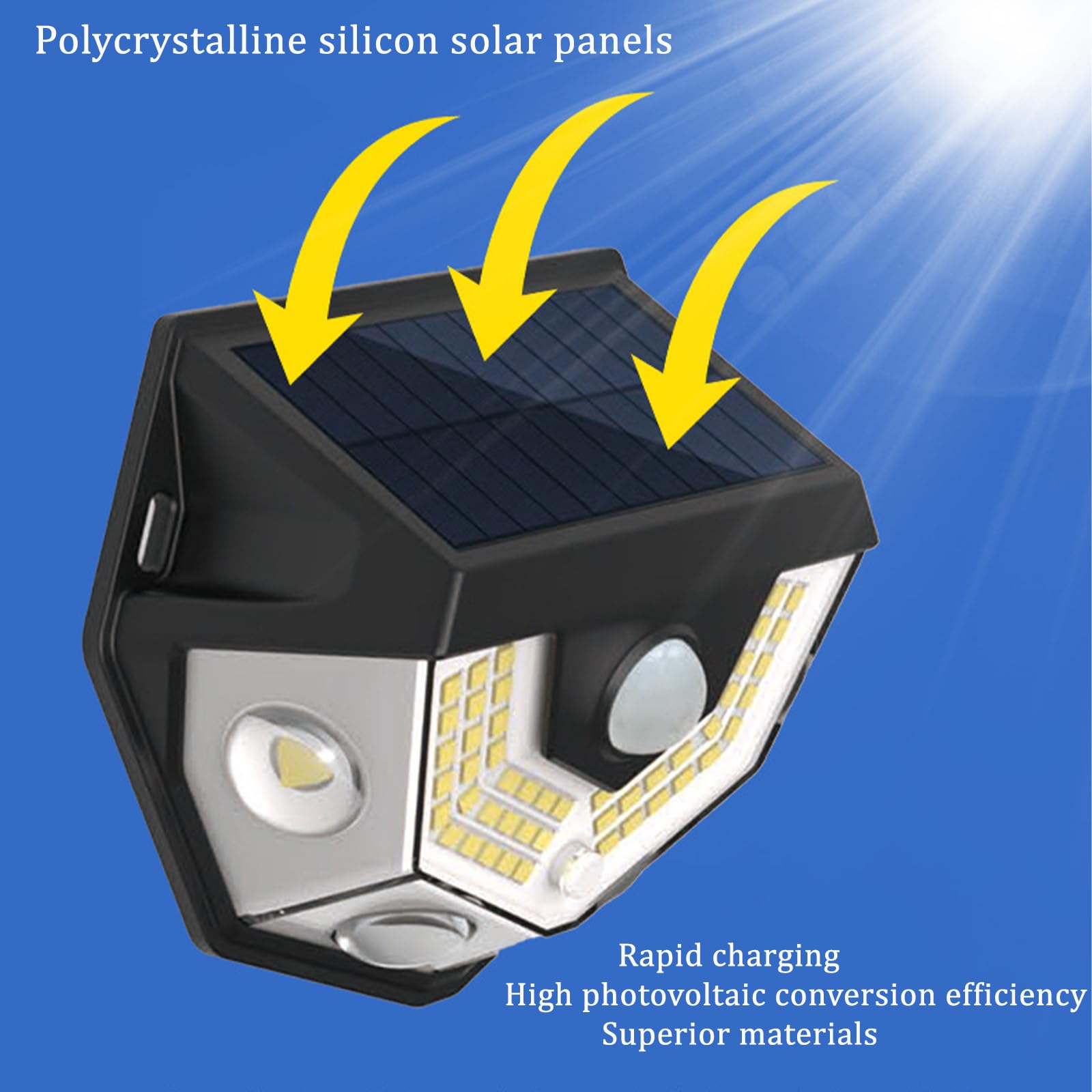 LED Solarlampen Außen Wandleuchten mit Bewegungsmelder 3 Modi Solar Wandleuchte IP65 Wasserdicht Aussen Solarlicht Wandbeleuchtung für Garten Terrasse Korridor Garage (Schwarzes Warmes Licht,2 Stück)