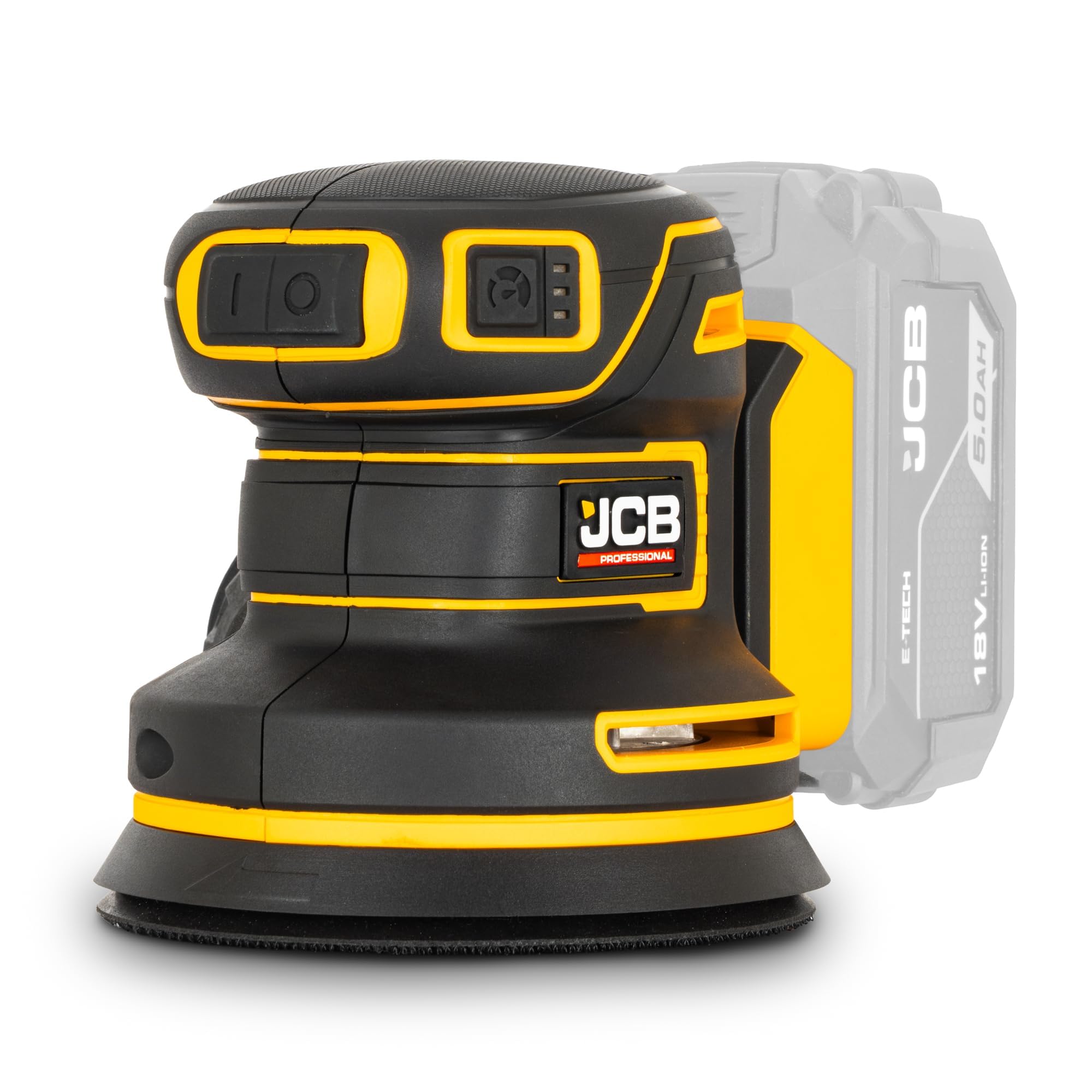 Jcb Pro 18V Brushless Orbital Sander 125Mm, Variable Speed, Dust Protected, Includes 4X Mesh Sanding Sheets & Dust Bag (Bare Tool)