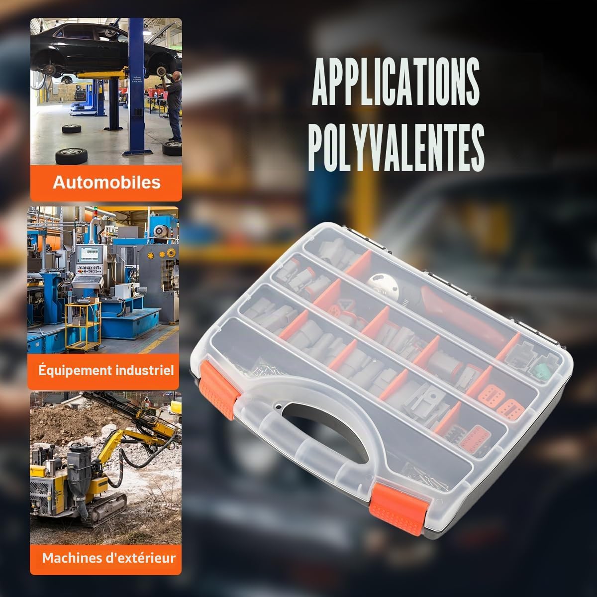 DT Deutsch Kit de connecteurs électriques 438 pièces pour circuits de câblage, boîte d'assortiment étanche avec outil à sertir pour moto, voiture, camion, bateau