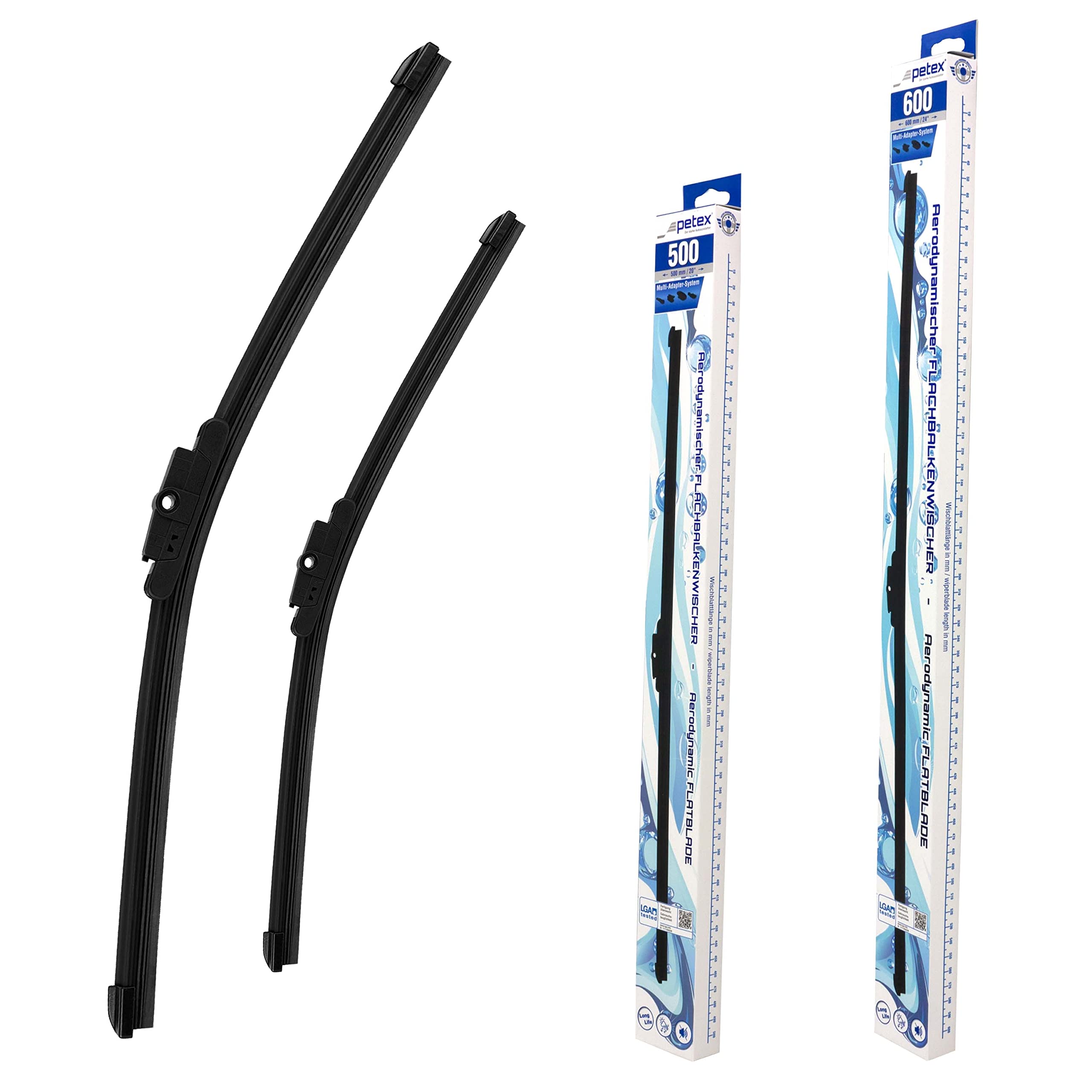 PETEX Windscreen Wipers Length 600 mm/500 mm - Front Windscreen Set