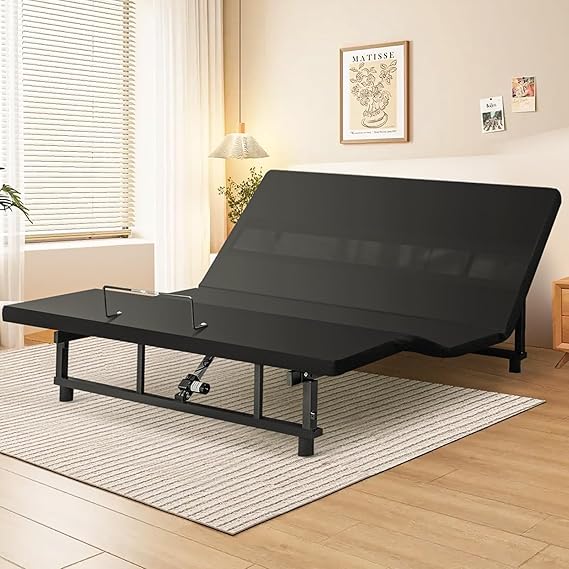 King Size Adjustable Bed Frame with Quiet Motor - Head & Foot Incline, Zero Gravity, Wireless Remote Control, Easy Installation (79" L x 74" W x 12.72" H)