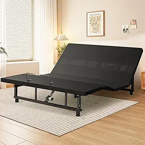King Size Adjustable Bed Frame with Quiet Motor - Head & Foot Incline, Zero Gravity, Wireless Remote Control, Easy Installation (79" L x 74" W x 12.72" H)