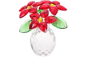 Crystal Pineapple Figurine Glass Flower Paperweight Feng Shui Plant Decor Collectible Sculpture...