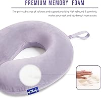 Vista 46 de Fabuday Memory Foam Neck Pillows for Travel - Airplane Pillows for Sleeping with Attachable Snap Strap Soft Washable Cover, Flight Pillow for Pink