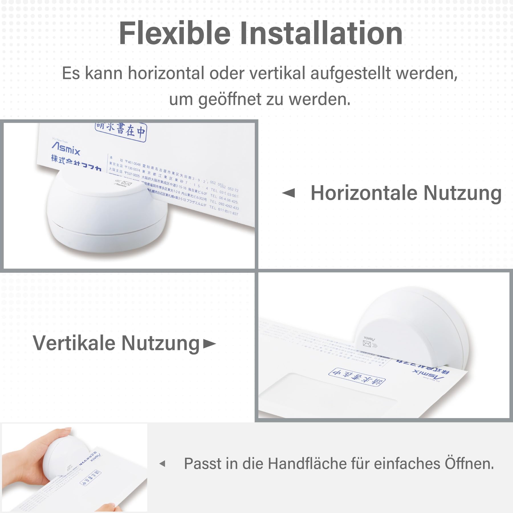 Elektrischer Brieföffner, LO85W, weißer Brieföffner, Umschlag, Umschlagöffner, Asmix (Japan Import)