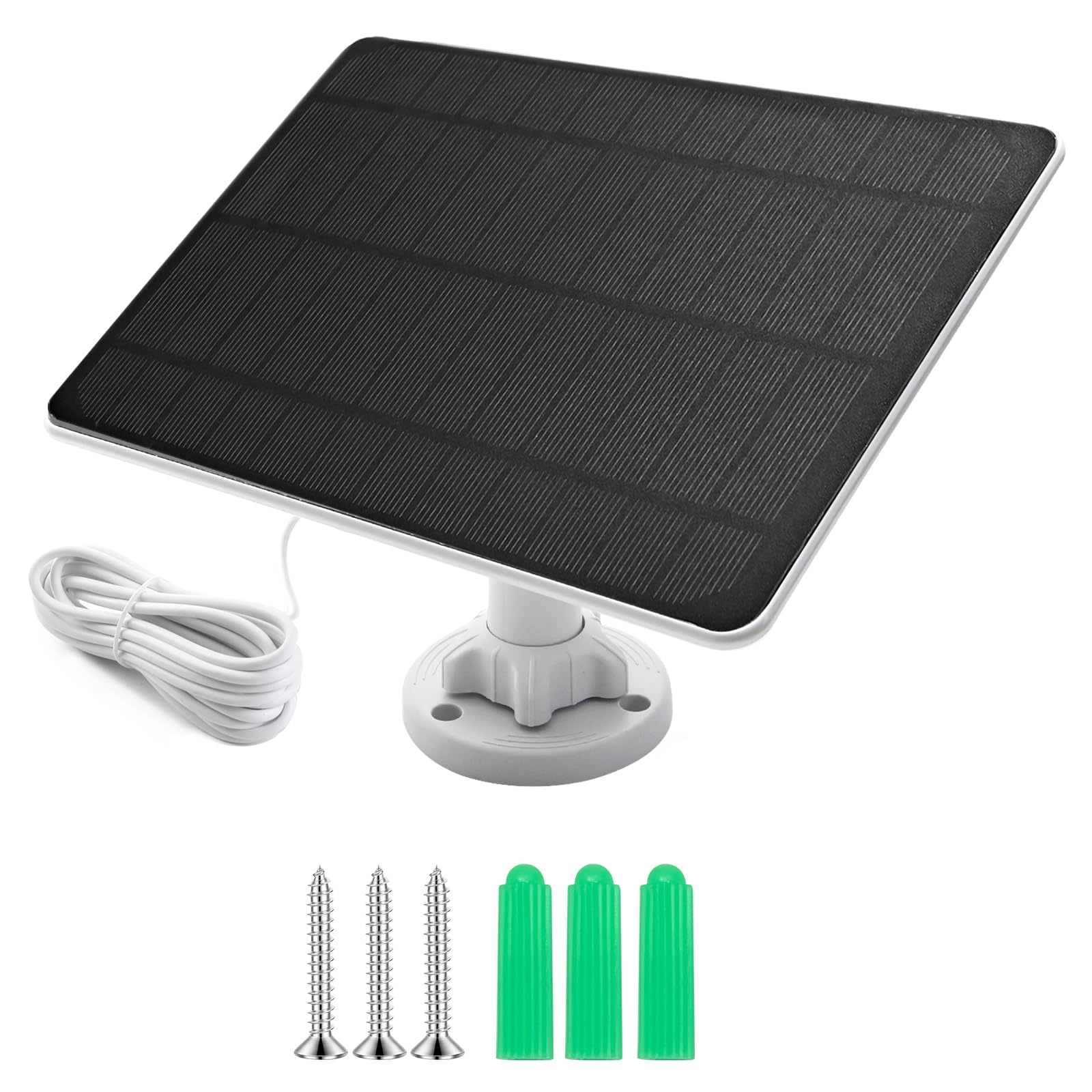 AFAIK Pannello solare Modulo solare per batteria Ring Camera 5V 5W con Ring Spotlight Cam/Pro/Plus & Stick Up Cam/Pro con spina a botte 4m Cavo di ricarica IP65 Impermeabile Caricabatterie solare per