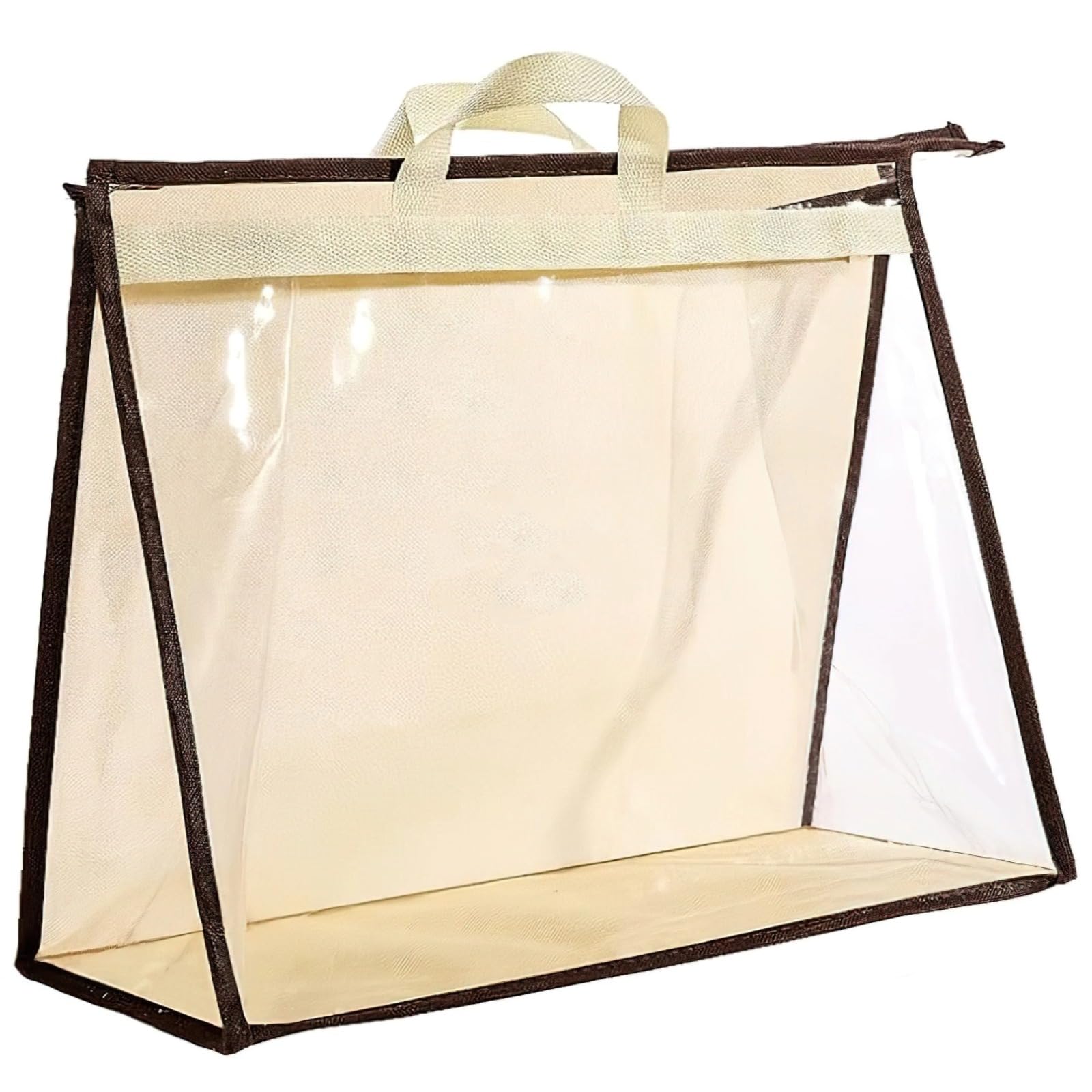 5 organizadores de almacenamiento transparentes de PVC, bolsa de almacenamiento para armario con cremallera y asa, cubierta antipolvo para bolsos, almacenamiento visible para armario y armario