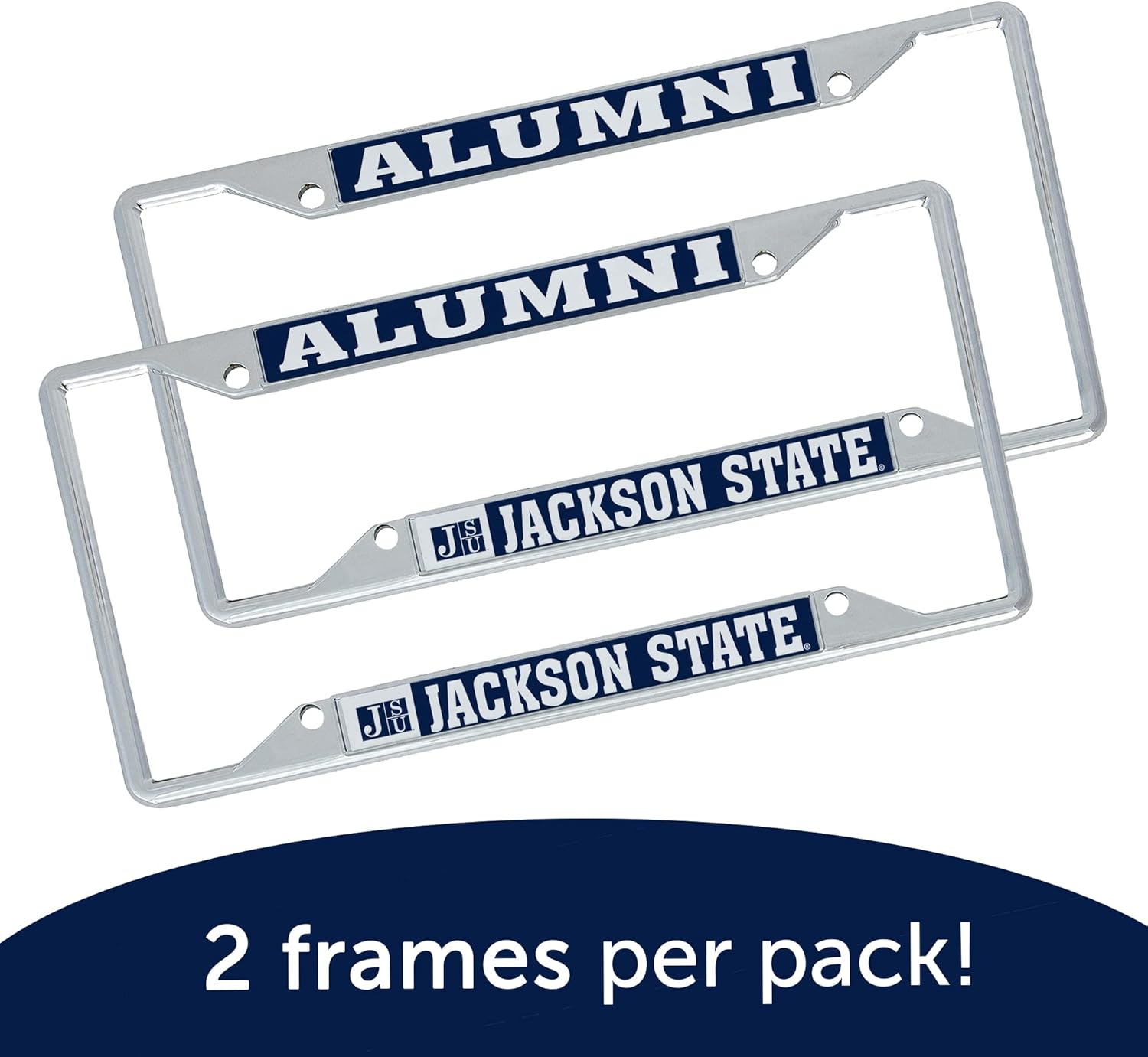 Desert Cactus Jackson State University Car Accessories Metal License Plate Frame for Front or Rear of Car (Alumni 2 Pack)