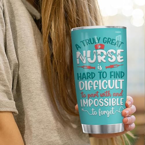 Miniatura 20 de wowcugi Regalos para enfermeras, vaso de acero inoxidable con doble aislamiento al vacío, taza de café de viaje, 16 onzas, Navidad, graduación, RN