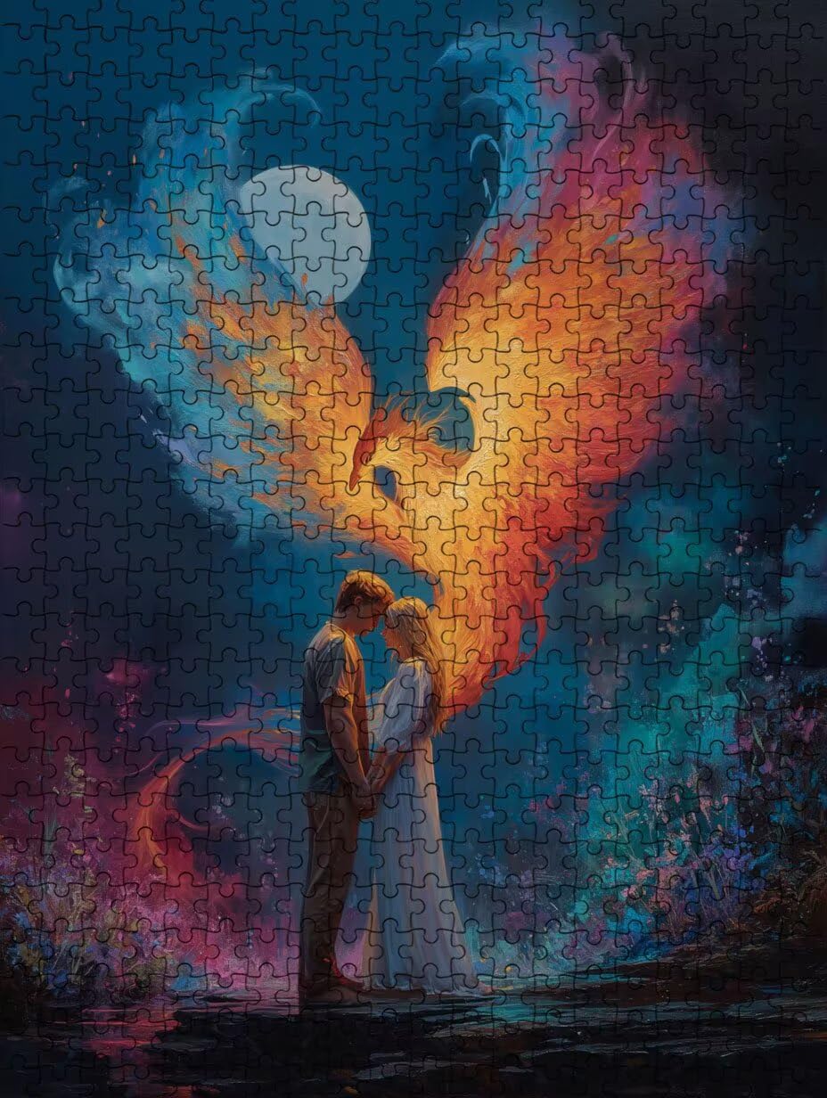 Drewniane puzzle dla dorosłych 3000, zabawne puzzle, para Phoenix YHPGL1