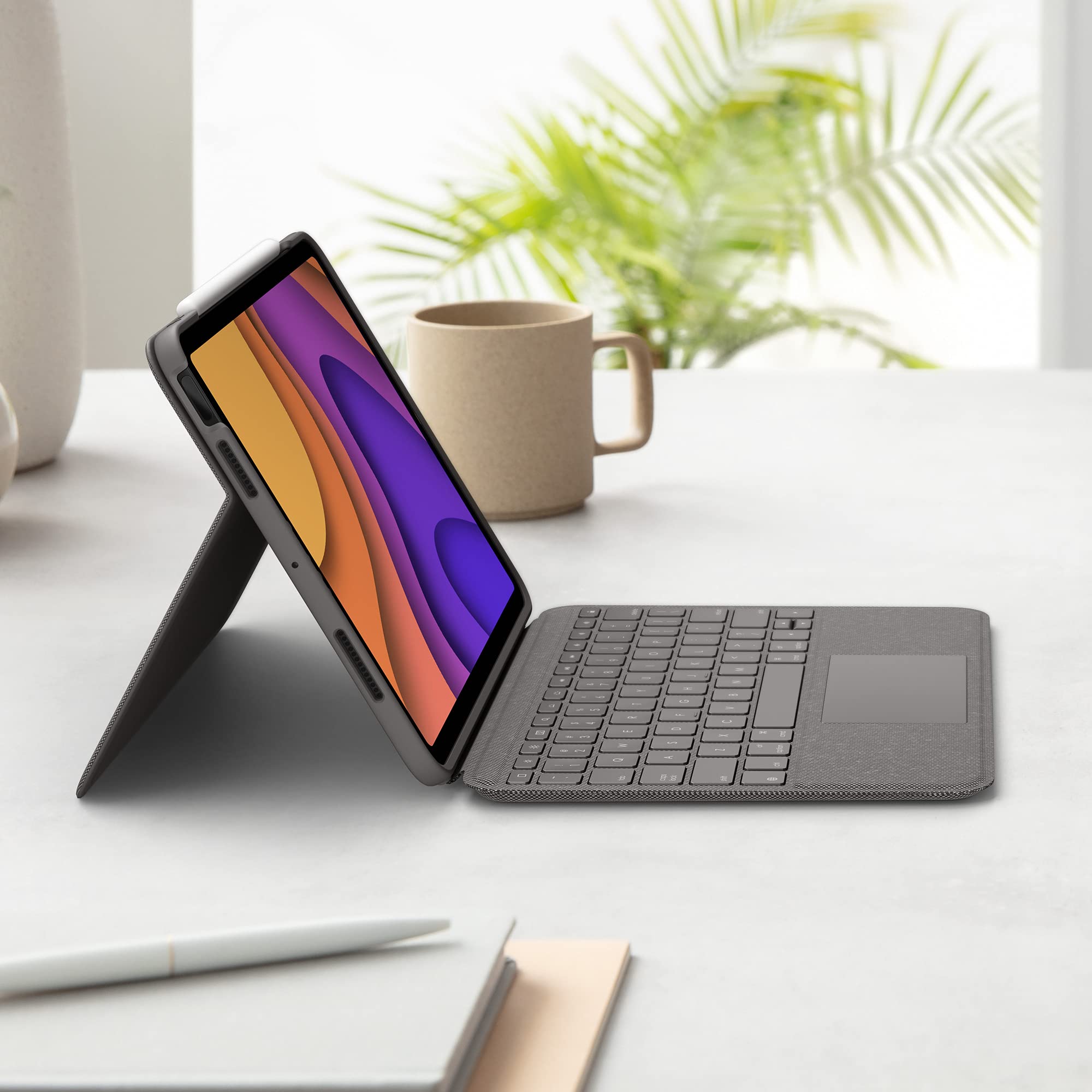 Logitech Folio Touch Custodia iPad con Tastiera, ‎per iPad Air 4a Gen, 5a Gen, 2020, 2022, Layout Spagnolo QWERTY - Grigio
