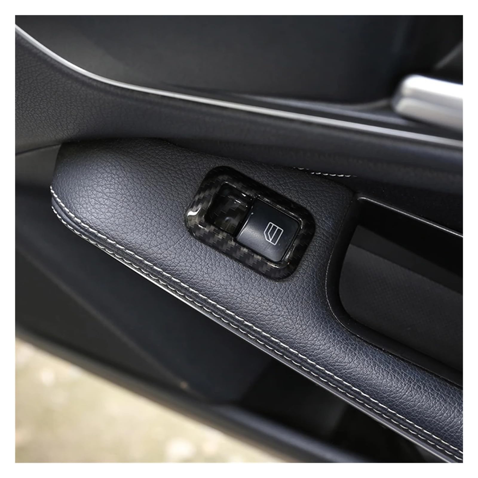 Fit For M//e//r//c//e//d//e//s b//e//n//z A B C E GLE CLA GLK Class W176 W204 W212 W166 W218 Carbon Fiber Style Car Window Lift Button Frame Sticker