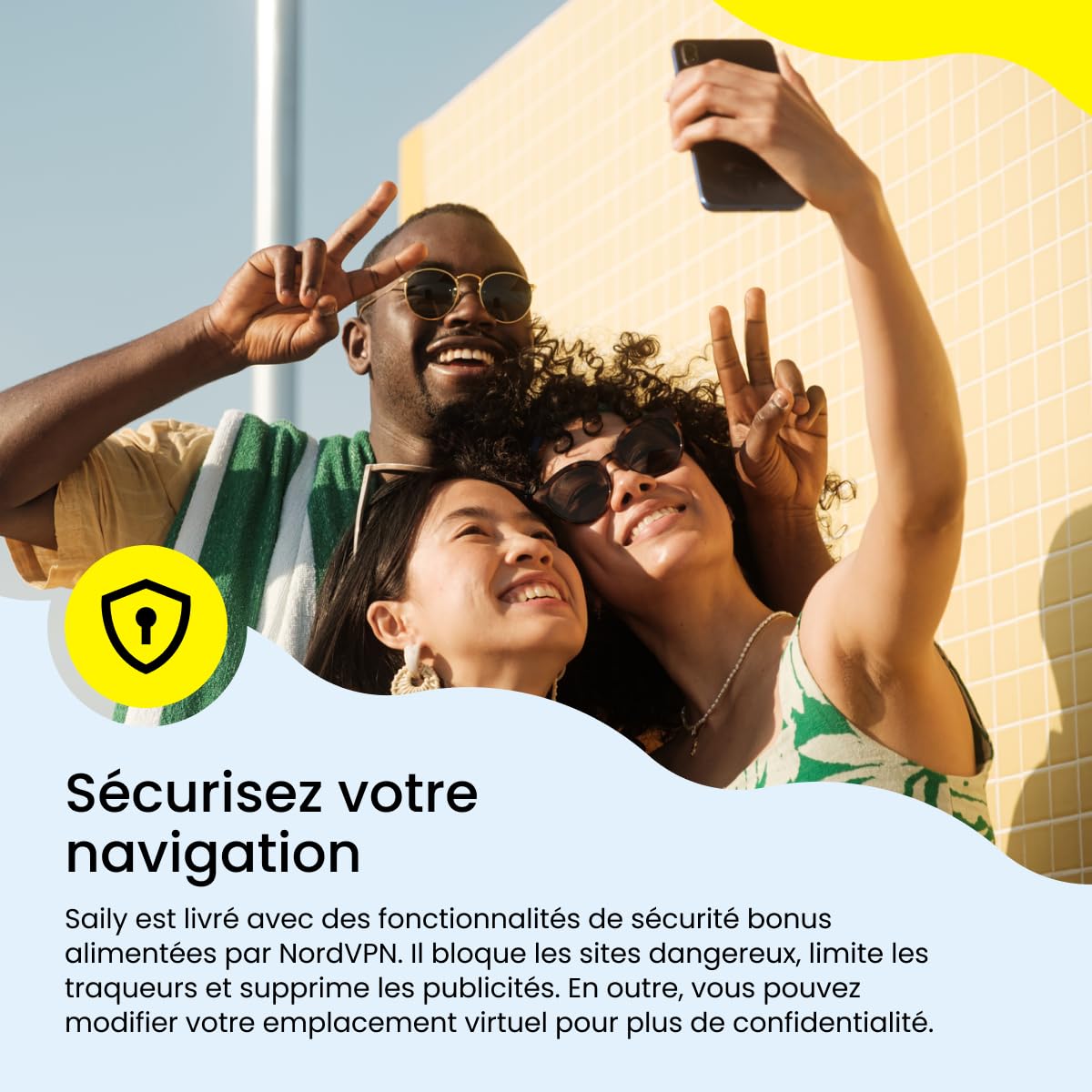 Saily, forfait de données eSIM pour la France, 10 Go/30 jours, fonctions de sécurité, code numérique │ France