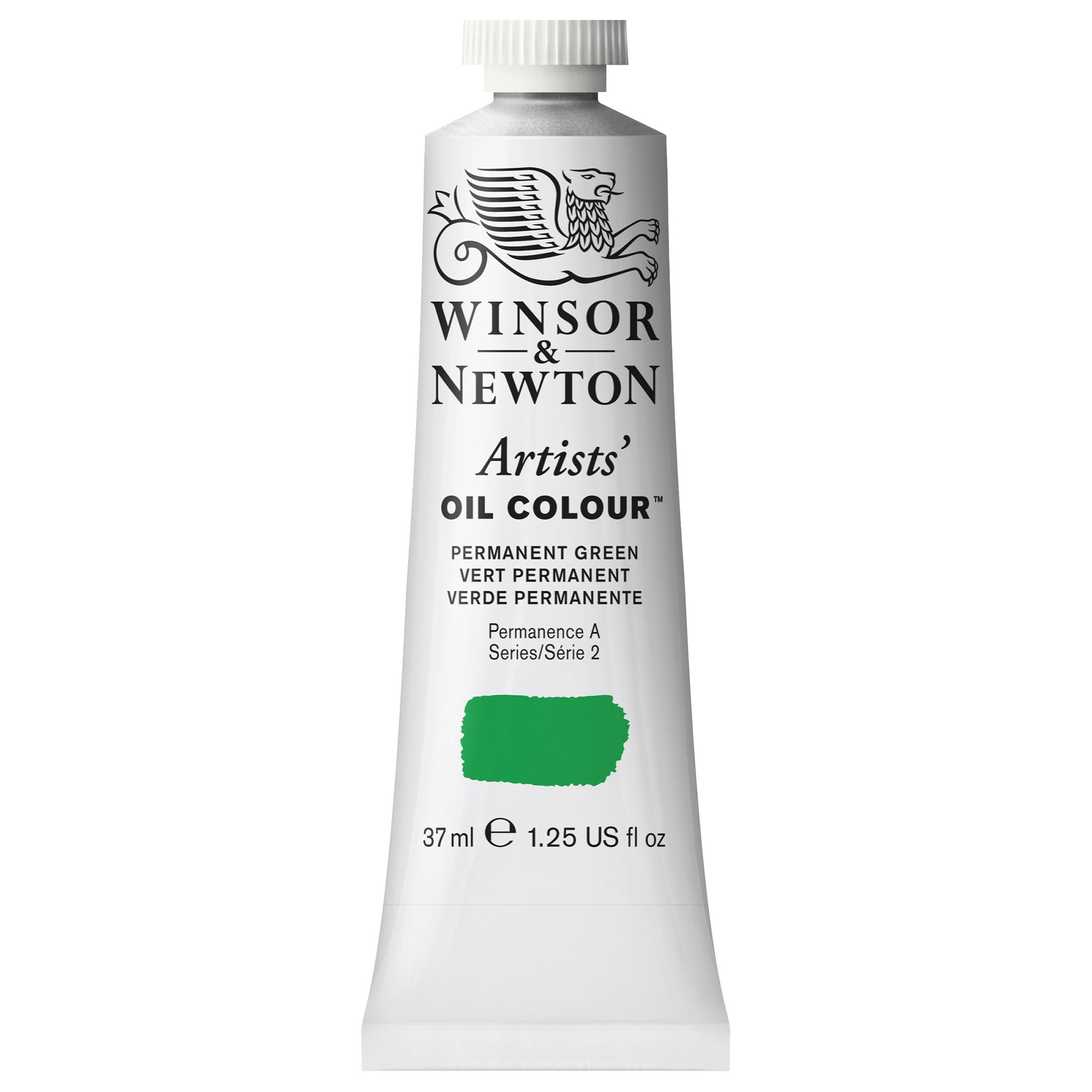 Winsor & Newton Artists' Oil Color, 37ml (1.25 oz) Tube, Permanent Green