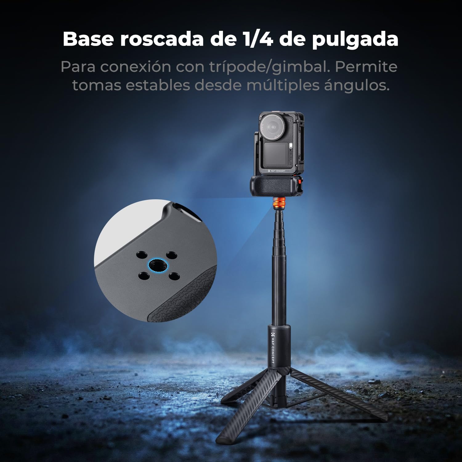 K&F CONCEPT Kit de Agarre Urbano con Jaula, Soporte empuñadura para cámara Compatible con dji Osmo Action 6, Agarre rápido con Obturador, Zapata fría, Accesorios acción cámara