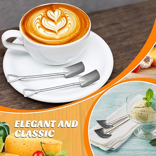 Miniatura 4 de Gerrii 100 cucharas de postre de acero inoxidable de 6.1 pulgadas, cucharas de gelato para postre, café, fruta, helado, cocina, restaurante, hogar