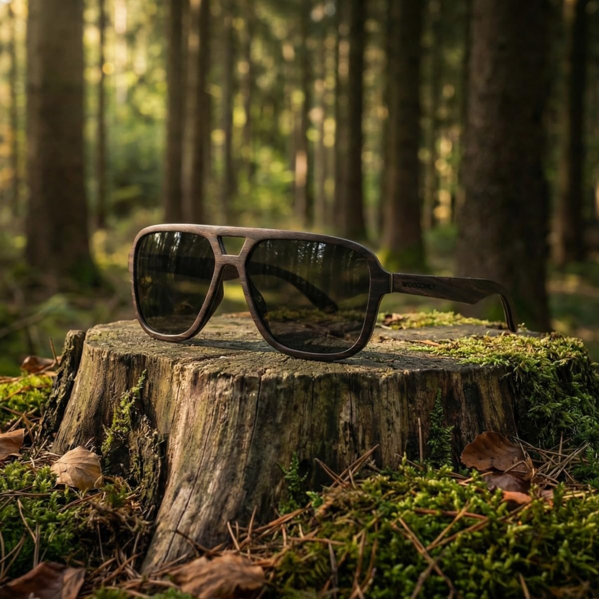 Gafas de sol polarizadas de madera de piloto - Gafas de sol de madera estilo moda con funda de bambú para hombres y mujeres regalos perfectos