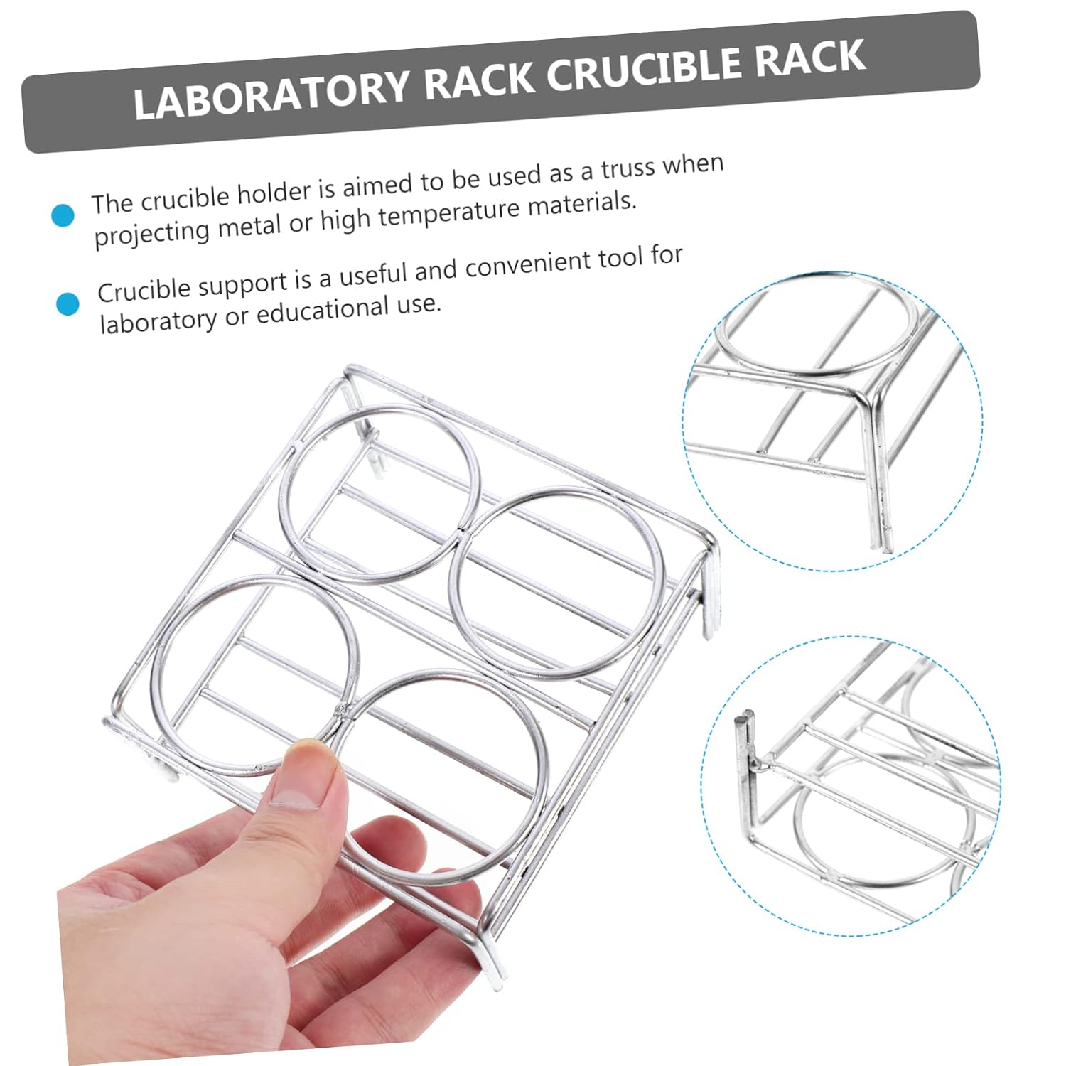 4holes Crucible Rack Support Holder for Labs High Temperature Resistant Nickel Wire Design Configuration Diameter for Educational Experiments and Projects
