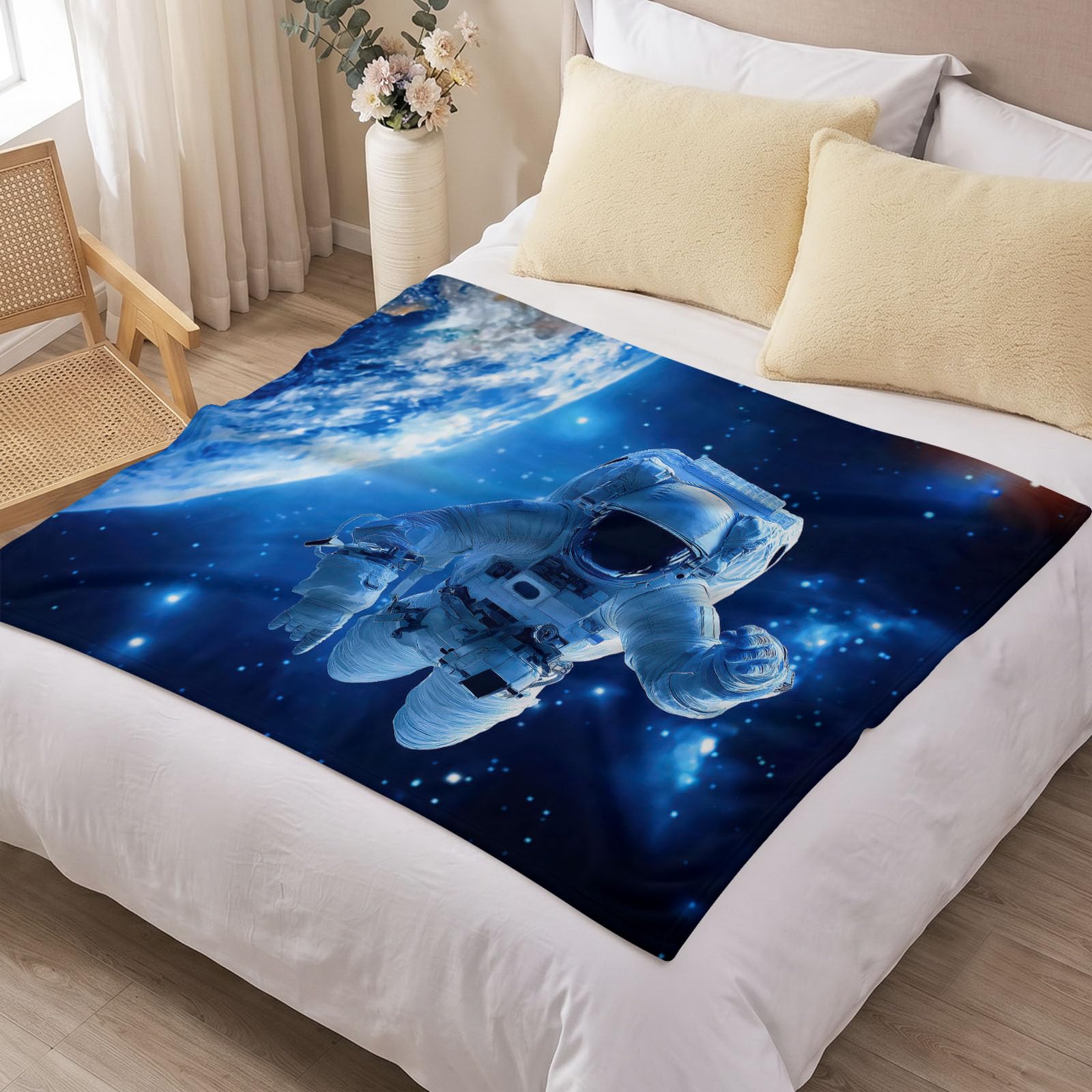 Koc Space Universe 150 x 200 cm, miękki, na sofę, łóżko, flanelowy koc