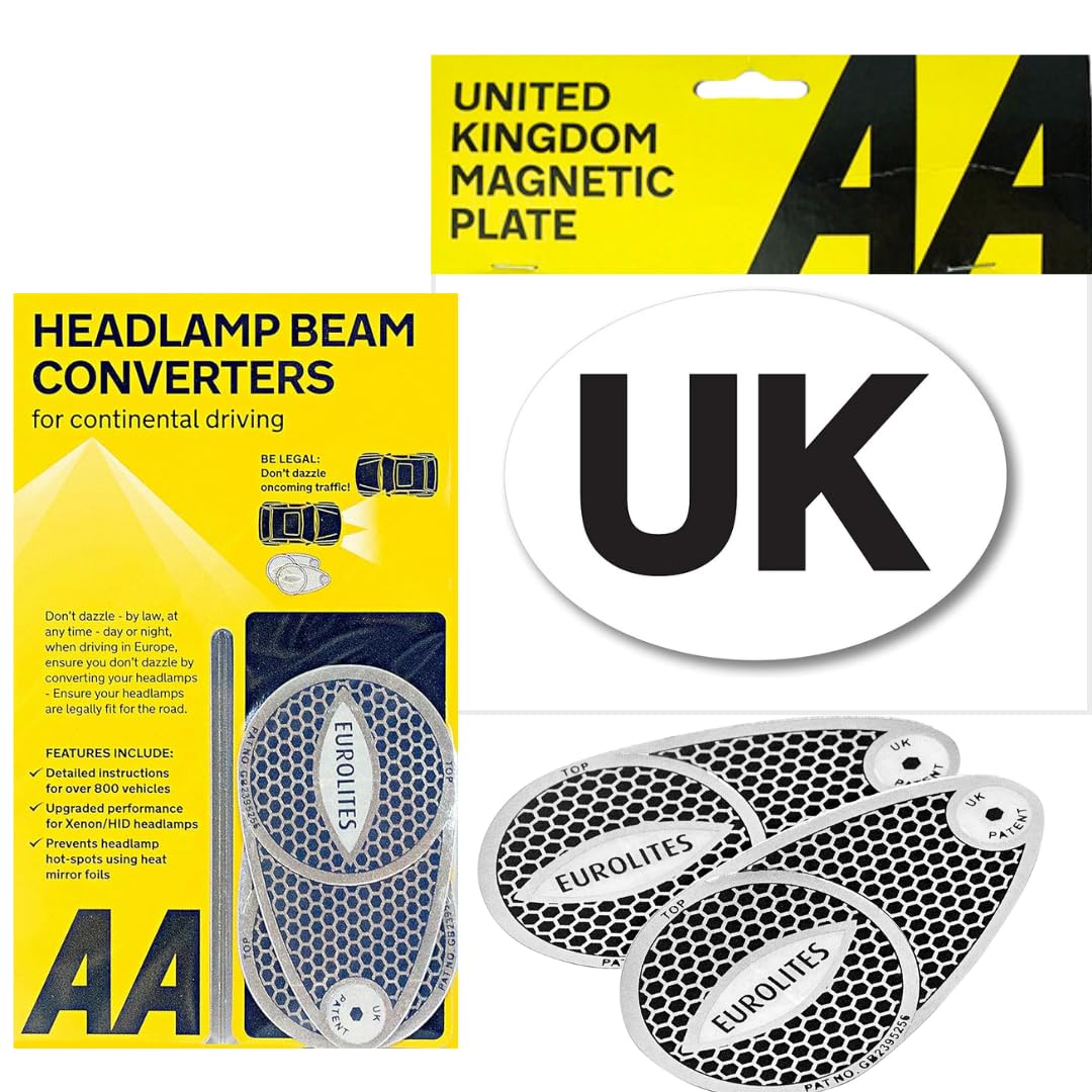 Lunero European Driving Kit 2025 – Eurolites Headlamp Beam Deflectors & Magnetic UK Stickers For Car Europe | UK Sticker for Car | Headlight Deflectors for Europe | France Driving Kit 2025 — view 8