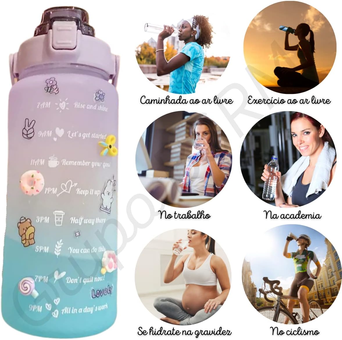 Garrafa De Água Squeeze Galão 2l Litros Motivacional Academia Kit 3 Garrafas Colorida Antivazamento 3D Tie Dye Frases Português (2 Litros, Rosê) Garrafa De Água Squeeze Galão 2l Litros Motivacional Academia Kit 3 Garrafas Colorida Antivazamento 3D Tie Dye Frases Português (2 Litros, Rosê)