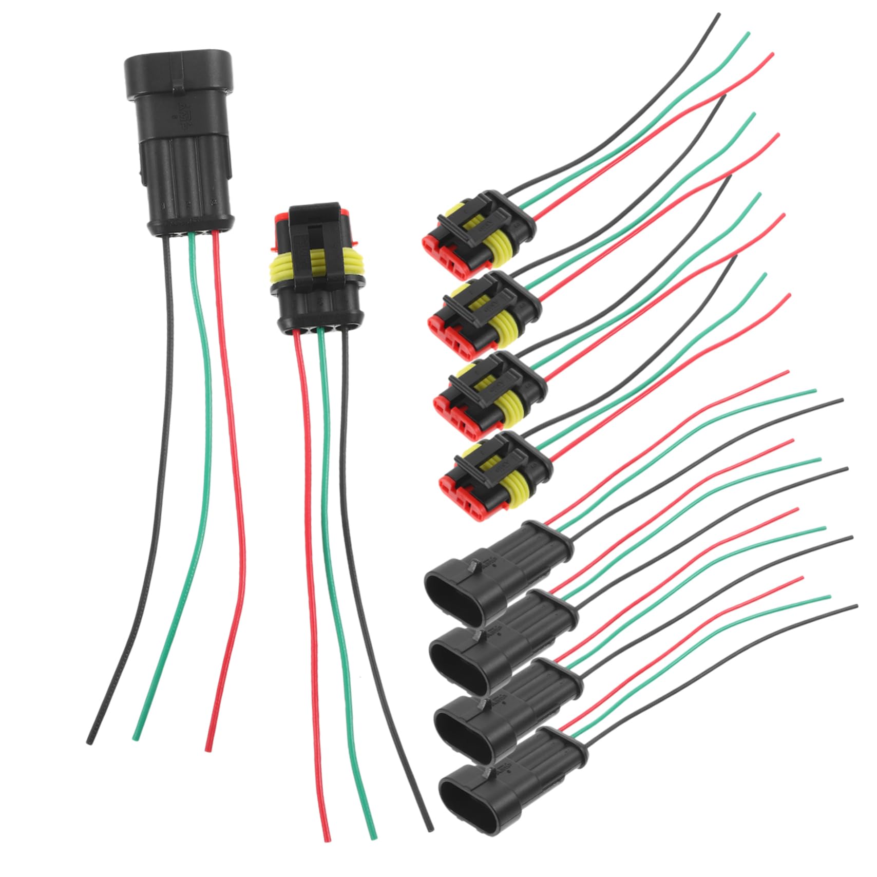 Zerodeko 3 Series Conector De Coche Terminal Auto Sello Exterior Agua Conector De Alambre Impermeable Conector De Cable En Línea Conectores Rápidos De Alambre El Plastico 5 Pares*3