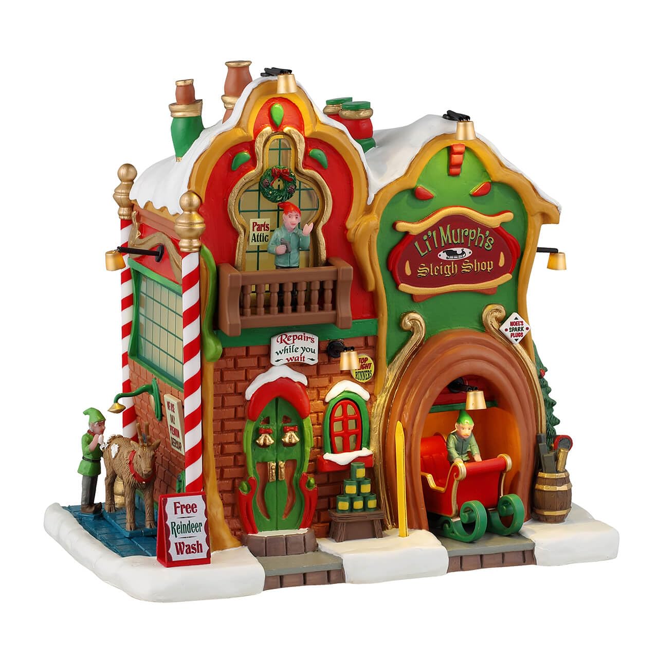 LEMAX Edificio Iluminado LED Li'l Murph's Sleigh Shop en Resina H18,5 x 19,3 x 13,3 cm