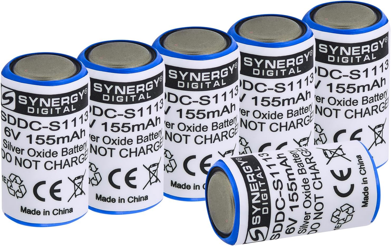 Synergy DigitalDog Collar Batteries, Compatible with PetStop Ultra Tuff Dog Collar, (Silver Oxide, 6V, 155mAh), Replacement for Dog Guard ST1214 Battery, pack includes: 6 x SDDC-S1113 Batteries