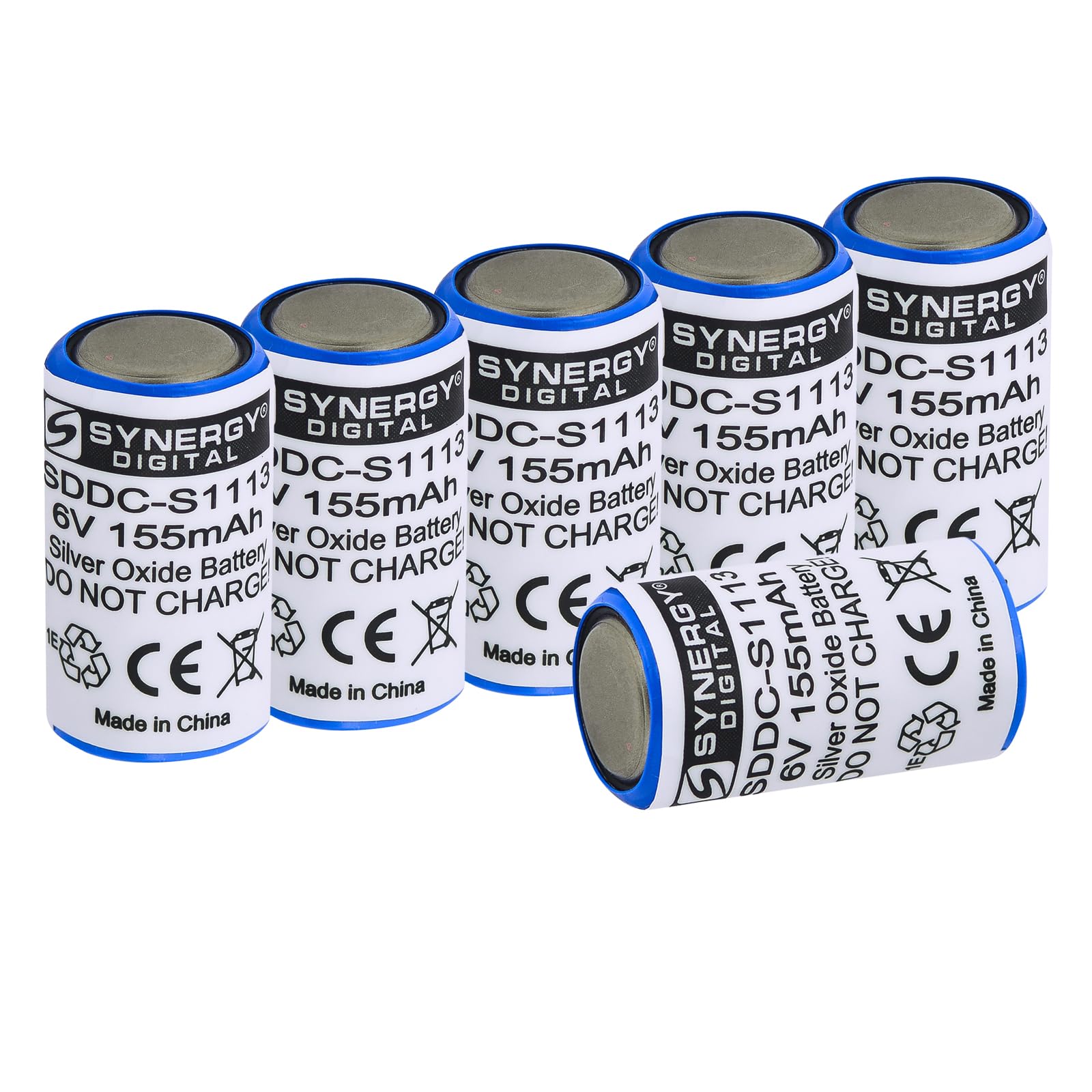 Synergy DigitalDog Collar Batteries, Compatible with PetStop Ultra Tuff Dog Collar, (Silver Oxide, 6V, 155mAh), Replacement for Dog Guard ST1214 Battery, pack includes: 6 x SDDC-S1113 Batteries
