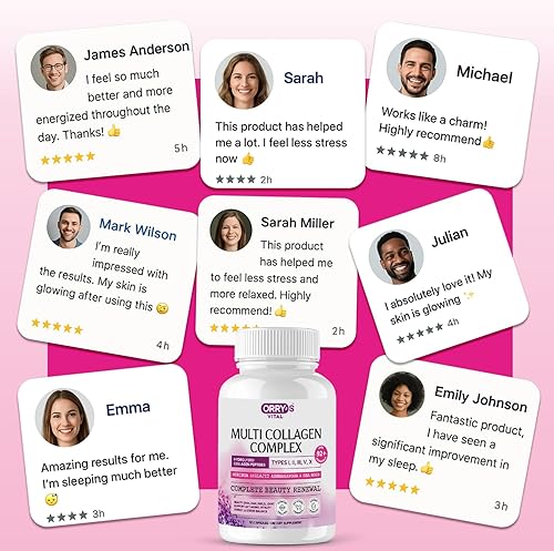 Miniatura 7 de Orrys Vital Multi colágeno para mujeres y hombres tipo I, II, III, V, X + musgo marino, shilajit, moringa, ashwagandha, biotina, vitamina C y ácido