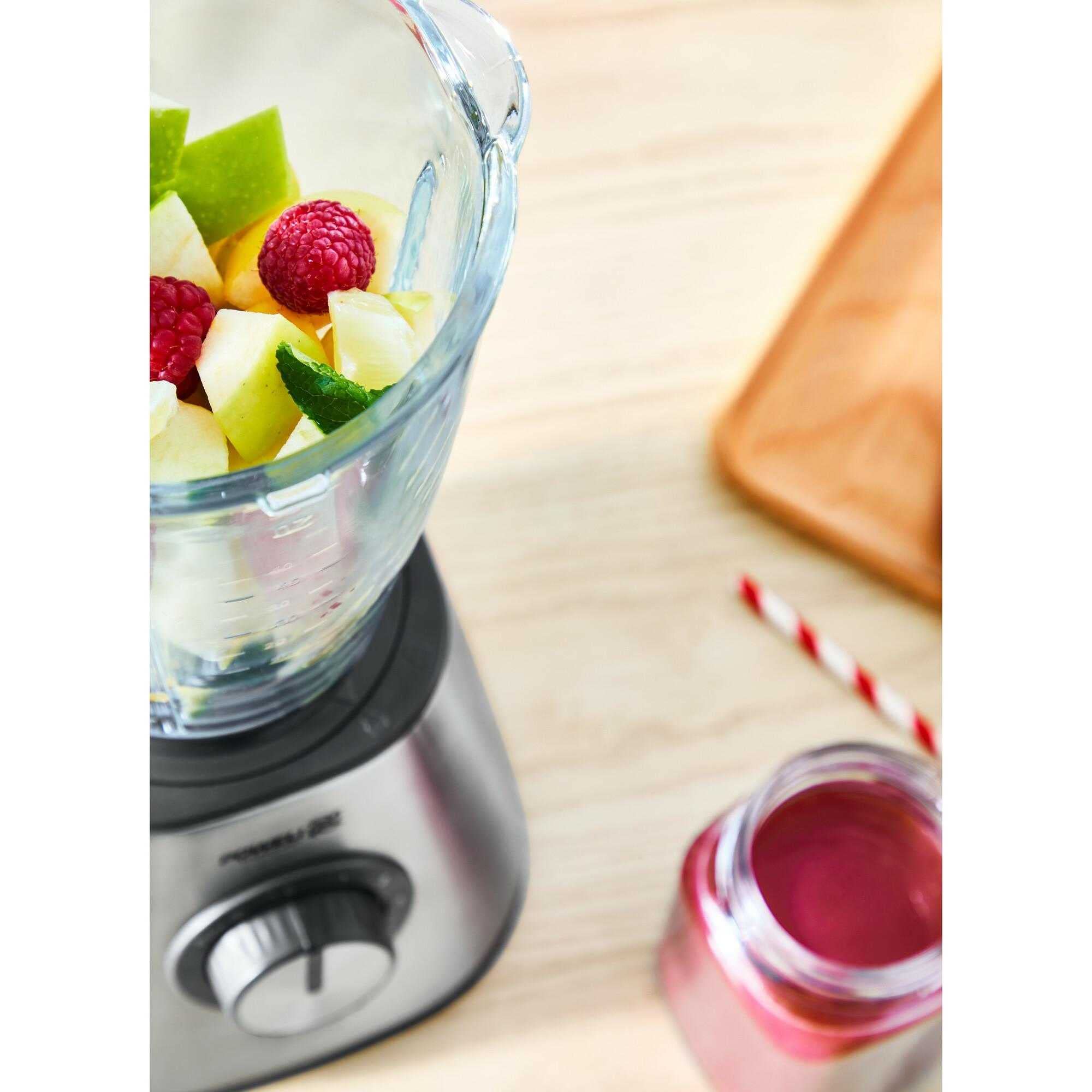 TEFAL Blendforce 2 BL439D31 Blender kielichowy stojący, Stalowy o mocy 800 W, 5 prędkości blendowania, Wytrzymałe ostrza Powelix, 2L Pojemności