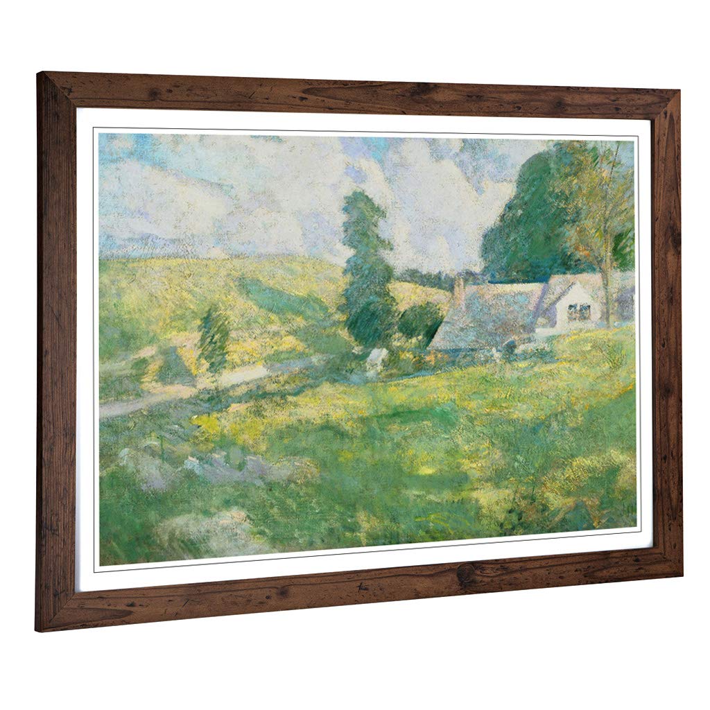 Big Box Art Framed Print of John Henry Twachtman Summer Design | Wall Art Picture | Home Decor for Kitchen, Living, Dining Room, Bedroom, Hallway, Office, Walnut, A2 / 24.5x18 Inch / 62x45cm