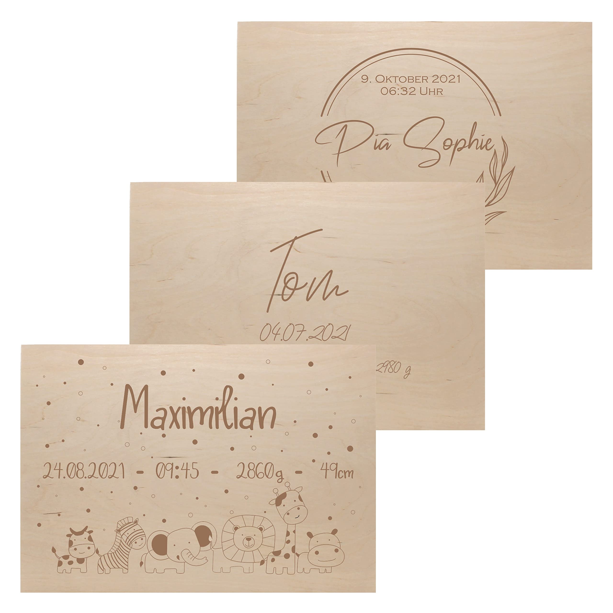 Generisch Personalisierte Erinnerungsbox Erinnerungskiste Baby Holzkiste mit Name Aufbewahrungsbox Geschenk zur Geburt Taufgeschenk Babygeschenk Geburt (XXL mit Klappdeckel)