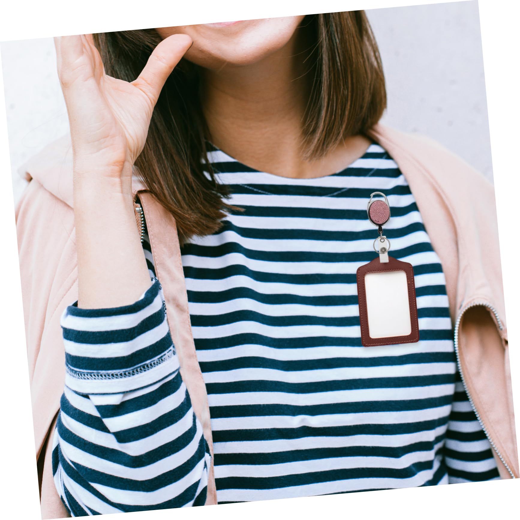 8pièces Porte-badge Enrouleur Métallique Avec Clip De Ceinture Accessoires Pour Identité Zinc