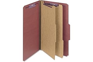 Smead Pressboard Classification File Folder with SafeSHIELD Fasteners, 2 Dividers, 2" Expansion,...
