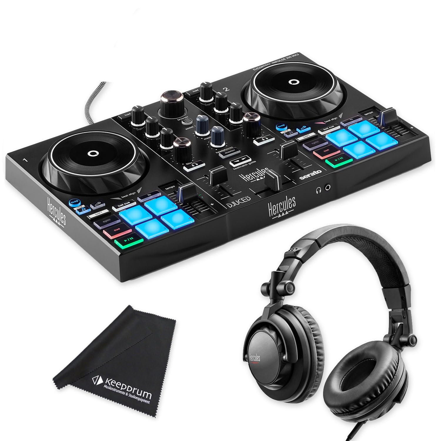 Hercules Inpulse 200 MK3 DJ-Controller mit DJ45 Kopfhörer