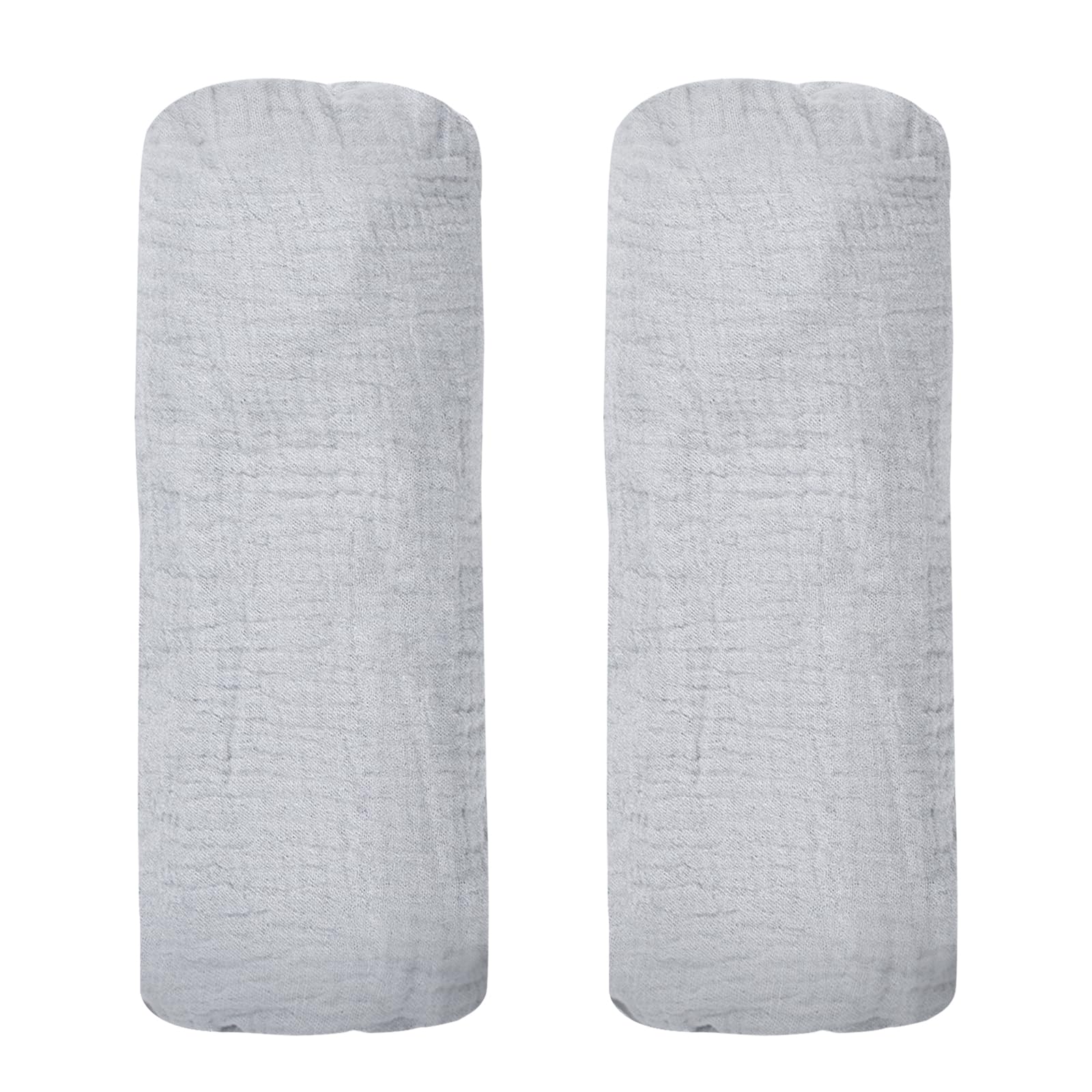 Confezione da 2 lenzuola con angoli in 100% cotone per culla e comodino Newton, traspiranti, lavabili e delicate sulla pelle, 48,3 x 88,9 cm, grigio