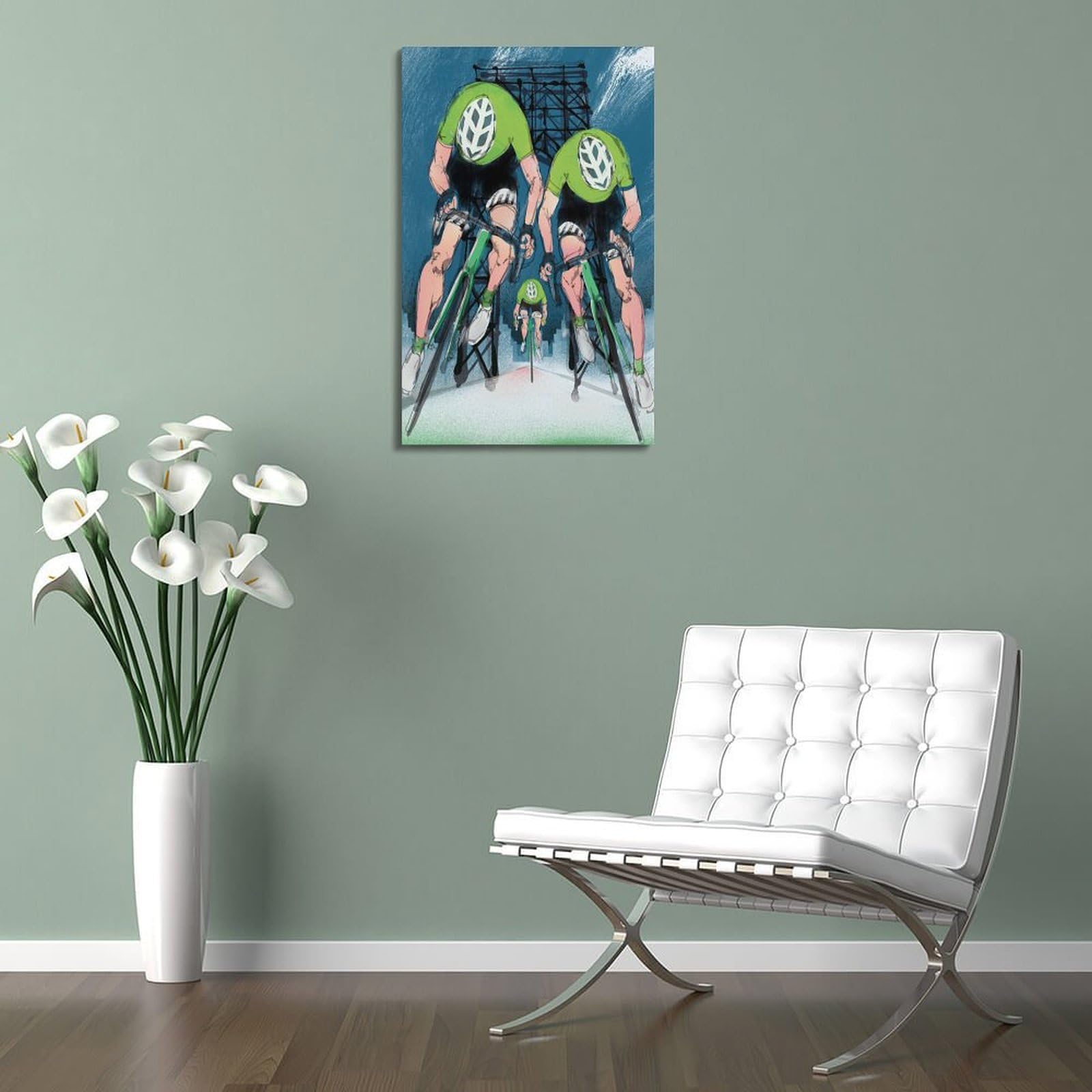 DLJGDS Quadro decorativo da parete su tela con illustrazione di squadra sportiva e ciclismo, decorazione moderna per camera da letto, 50 x 75 cm