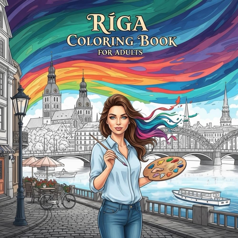 Riga Coloring Book for Adults: From the Heart of Latvia Bold and Easy Pages Simple Designs for Travel and Relaxation for Adults, Teens, and Seniors to Relax and Relieve Stress